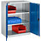 Armoire à portes battantes Schäfer Shop Select MS-i 12408, tôle d'acier, L 800 x P 400 x H 1215 mm, 3 HC, aluminium blanc/bleu gentiane, jusqu'à 150 kg 