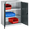 Armoire à portes battantes Schäfer Shop Select MS-i 12408, tôle d'acier, L 800 x P 400 x H 1215 mm, 3 HC, aluminium blanc/gris anthracite, jusqu'à 150 kg 