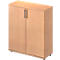 Armoire à portes battantes TETRIS WOOD – l. 1000 x P 421 x H 1160 mm (hauteur patins inclus) - 3 HC - décor hêtre - notre marque Schäfer Shop Genius