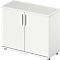 Armoire à portes battantes TETRIS WOOD - l. 1000 x P 421 x H 800 mm (hauteur patins inclus) - 2 HC - blanc - notre marque Schäfer Shop Genius