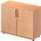 Armoire à portes battantes TETRIS WOOD - l. 1000 x P 421 x H 800 mm (hauteur patins inclus) - 2 HC - décor hêtre - notre marque Schäfer Shop Genius
