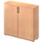 Armoire à portes battantes TETRIS WOOD – l. 1200 x P 421 x H 1160 mm (hauteur patins inclus) - 3 HC - décor hêtre - notre marque Schäfer Shop Genius