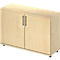 Armoire à portes battantes TETRIS WOOD - l. 1200 x P 421 x H 800 mm (hauteur patins inclus) - 2 HC - décor érable - notre marque Schäfer Shop Genius