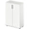 Armoire à portes battantes TETRIS WOOD – l. 800 x P 421 x H 1160 mm (hauteur patins inclus) - 3 HC - blanc - notre marque Schäfer Shop Genius