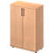 Armoire à portes battantes TETRIS WOOD – l. 800 x P 421 x H 1160 mm (hauteur patins inclus) - 3 HC - décor hêtre - notre marque Schäfer Shop Genius