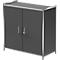 Armoire à portes battantes Toledo, avec panneau de finition arrière, verrouillable, 2 HC, l. 800 x P 380 x H 780 mm, anthracite