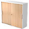 Armoire à portes coulissantes, 3 HC, l. 1200 x P 400 x H 1100 mm, coloris chêne