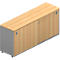 Armoire à portes coulissantes ARLON OFFICE, 2 compartiments, verrouillable, poignées en forme de coquille, L 1600 x P 450 x H 730 mm, décor hêtre