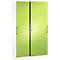 Armoire à portes coulissantes ASISTO C 3000, 5 hauteurs de classeur, verrouillable, largeur 1200 mm, blanc/jaune-vert