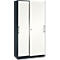 Armoire à portes coulissantes ASISTO C 3000, 5 hauteurs de classeur, verrouillable, largeur de 1000 mm, anthracite/blanc