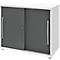 Armoire à portes coulissantes BARI, 1 étagère, serrure, l. 800 x P 430 x H 720 mm, blanc/anthracite