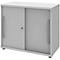 Armoire à portes coulissantes BARI, 1 étagère, serrure, l. 800 x P 430 x H 720 mm, gris clair