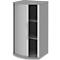 Armoire à portes coulissantes BARI, 3 HC, 2 étagères, poignée à droite, l. 600 x P 530/430 x H 1117 mm, gris moyen