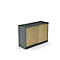Armoire à portes coulissantes BEXXSTAR, 2 hauteurs de classeurs, H 825 mm, gris foncé/décor chêne