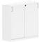 Armoire à portes coulissantes BEXXSTAR portes en bois, 3 hauteurs de classeur, l. 1200 x P 420 x H 1155 mm, blanc
