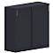 Armoire à portes coulissantes BEXXSTAR portes en bois, 3 hauteurs de classeur, l. 1200 x P 420 x H 1155 mm, noir