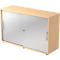 Armoire à portes coulissantes JENA, 2 HC, face argent, l. 1200 x P 400 x H 748 mm, coloris érable