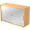 Armoire à portes coulissantes JENA, 2 HC, face argent, l. 1200 x P 400 x H 748 mm, coloris hêtre