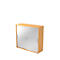 Armoire à portes coulissantes JENA, 3 HC, face argent, l. 1200 x P 400 x H 1100 mm, coloris hêtre