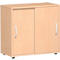 Armoire à portes coulissantes PALENQUE, 2 HC, l. 800 x P 400 x H 752 mm, coloris hêtre