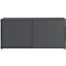 Armoire à portes coulissantes Porto, 2 portes, montant central et 4 tablettes, 1 HC, L 1600 x P 400 x H 740 mm, graphite