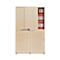 Armoire à portes coulissantes, surface acoustique, l. 1350 mm, 6 HC, coloris érable