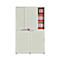 Armoire à portes coulissantes, surface acoustique, l. 1350 mm, 6 HC, gris clair