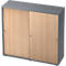 Armoire à portes coulissantes TOPAS LINE, 3 HC, graphite/chêne