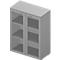 Armoire à portes vitrées ARLON OFFICE, 3 hauteurs de classeurs, portes avec cadre, l. 900 mm, gris clair/alu