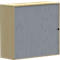 Armoire à poser à rideau coulissant BEXXSTAR, 1 porte, 3 hauteurs de classeur, l. 1200 x P 445 x H 1070 mm, décor hêtre