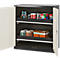 Armoire à produits chimiques, porte battante, 2 bacs extractibles, 1055 x 520 x 1105 mm, blanc pur