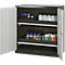 Armoire à produits chimiques, porte battante, 2 bacs extractibles, 1055 x 520 x 1105 mm, gris clair