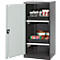Armoire à produits chimiques, porte battante, 2 bacs extractibles, 545 x 520 x 1105 mm, gris clair