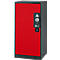 Armoire à produits chimiques, porte battante, 2 bacs extractibles, 545 x 520 x 1105 mm, rouge circulation