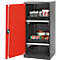 Armoire à produits chimiques, porte battante, 2 bacs extractibles, 545 x 520 x 1105 mm, rouge circulation