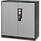 Armoire à produits chimiques, porte battante, 2 tablettes, 1055 x 520 x 1105 mm, argent