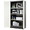 Armoire à produits chimiques, porte battante, 3 étagères, 1055 x 520 x 1950 mm, blanc pur