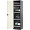 Armoire à produits chimiques, porte battante, 4 bacs extractibles, 545 x 520 x 1950 mm, blanc pur