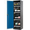 Armoire à produits chimiques, porte battante, 4 bacs extractibles, 545 x 520 x 1950 mm, bleu gentiane