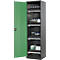 Armoire à produits chimiques, porte battante, 4 bacs extractibles, 545 x 520 x 1950 mm, vert réséda