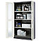 Armoire à produits chimiques, porte battante avec découpe de verre, 3 étagères, 1055 x 520 x 1950 mm, blanc pur