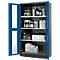 Armoire à produits chimiques, porte battante avec découpe de verre, 3 étagères, 1055 x 520 x 1950 mm, bleu gentiane