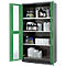 Armoire à produits chimiques, porte battante avec découpe de verre, 3 étagères, 1055 x 520 x 1950 mm, vert réséda