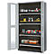 Armoire à produits chimiques, porte battante avec découpe de verre, 4 bacs extractibles, 1055 x 520 x 1950 mm, gris clair