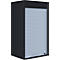 Armoire à rideau Aktos L, 2 hauteurs de classeurs, verrouillable, poignée en forme d'étrier, L 500 x P 400 x H 930 mm, bois, noir