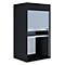 Armoire à rideau Aktos L, 2 hauteurs de classeurs, verrouillable, poignée en forme d'étrier, L 500 x P 400 x H 930 mm, bois, noir