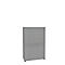 Armoire à rideau coulissant, 4 HC, 2 p., sans cloison médiane, l. 1000 mm, argent