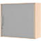 Armoire à rideau coulissant à poser BARI, 4 étagères, cloison médiane, serrure, H 1057 mm, coloris érable
