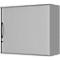 Armoire à rideau coulissant à poser BARI, 4 étagères, cloison médiane, serrure, H 1057 mm, gris moyen