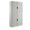Armoire à rideau coulissant, l. 1100 x P 415 x H 2040 mm, verrouillable, sans étagères, Polystyrène High Impact, gris/gris